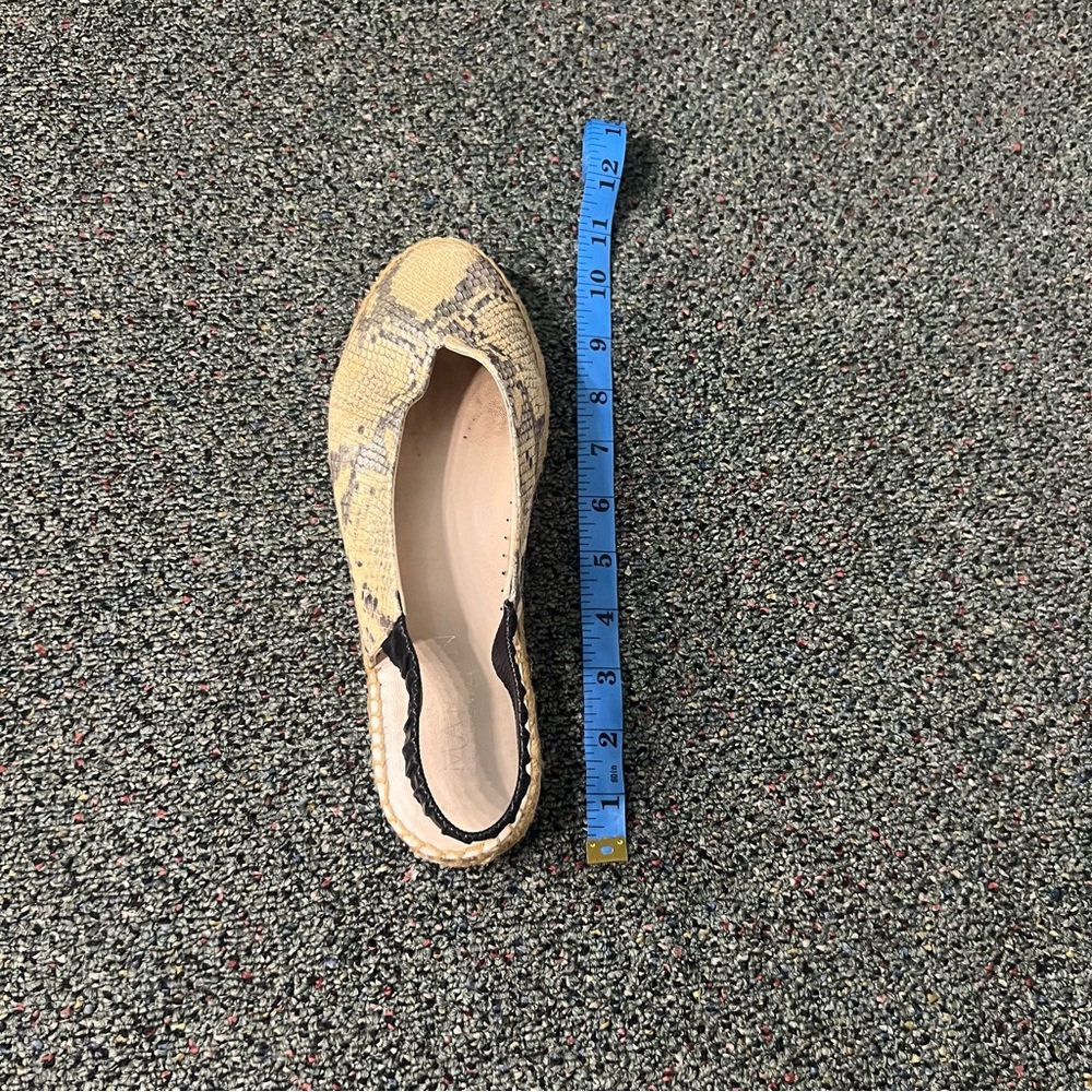 MARIAN Animal Snake Print Neutral Leather Sling Back Flat Espadrilles Shoes Sz 8 - Picture 14 of 16